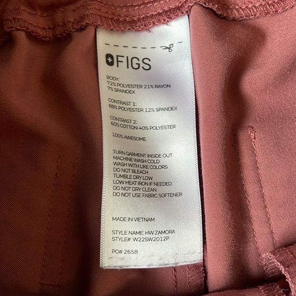 Figs Women’s Mauve Zamora size small Jogger Scrub Pants - Picture 4 of 9